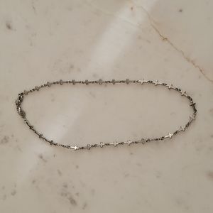 Silver Plated Short Cross Necklace